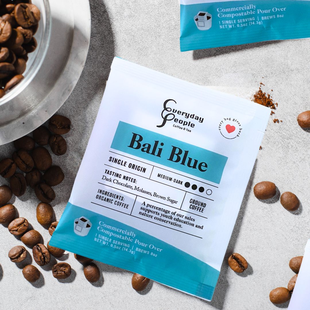 Bali Blue Single Origin Medium Dark Roast Pour Over Kit- 7 Pouches