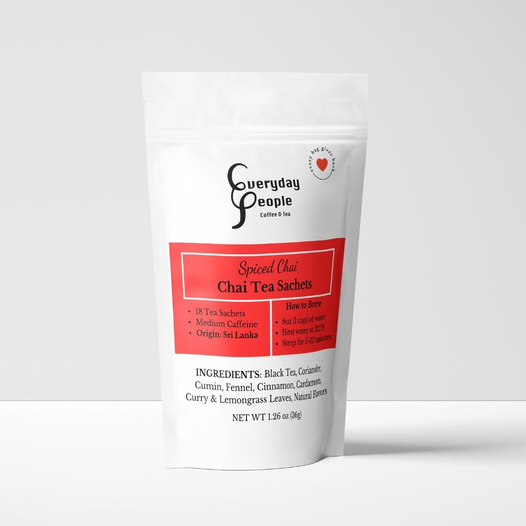 Spiced Chai Sustainably Grown 18 Specialty Compostable Chai Tea Sachets