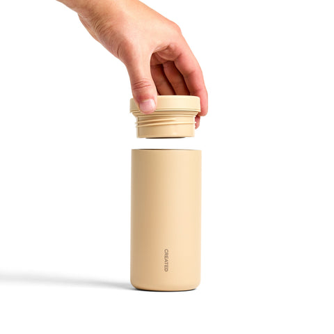 Created Co. Nomad Sip Tumbler 12oz in Desert Tan — Ceramic-Coated Insulated Travel Mug