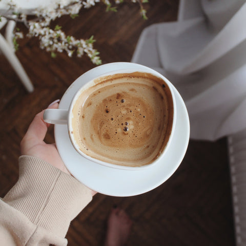 latte in a white cup 