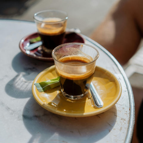 espresso shots in a glass 