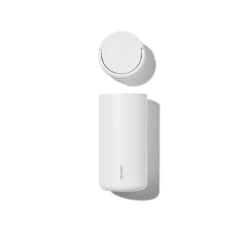 Created Co. Nomad Grip Tumbler 12oz in White — Ceramic-Coated Insulated Travel Mug