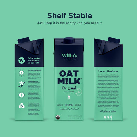 Unsweetened Original Oat Milk (6-Pack) by Willa's