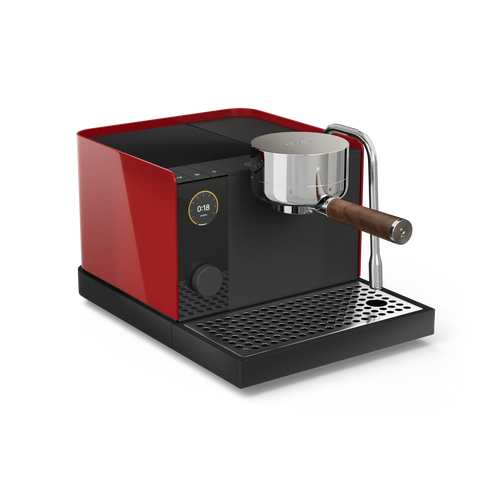 Fellow Series 1 Red and black espresso machine on a white background