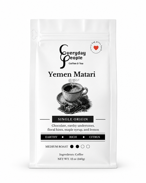 Yemen Matari coffee package by Everyday People Coffee & Tea on a white background