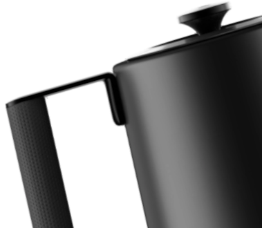 Black electric kettle on a white background