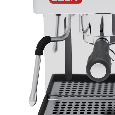 Close-up of a coffee machine with a white background