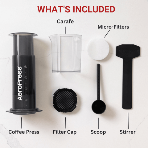 Aeropress Clear Coffee Press – 3 in 1 brew method combines French Press,  Pourover, Espresso - Full bodied coffee without grit or bitterness - Small
