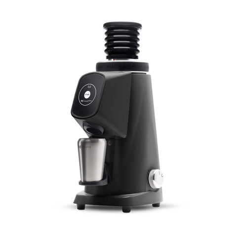 AllGround ProBrew Filter Coffee Grinder in Deep Black with digital display on a white background