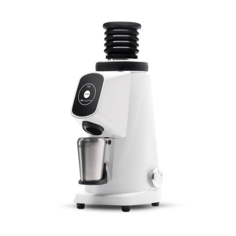 AllGround ProBrew Filter Coffee Grinder in White on a white background