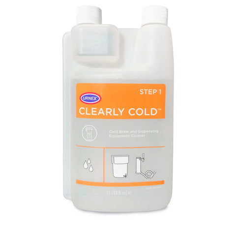 Urnex Clearly Cold bottle on a white background
