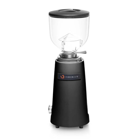 Fiorenzato F4 Evo On-Demand Espresso Grinder with clear top on a white background