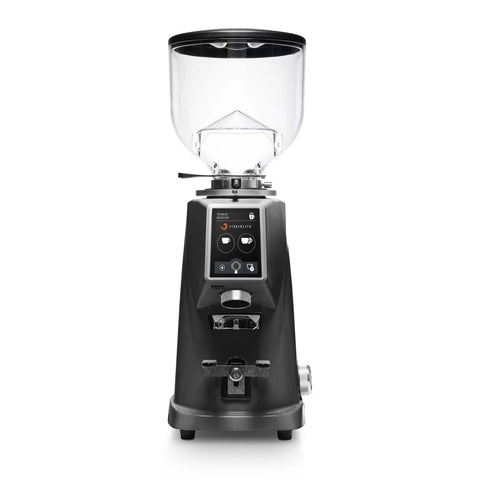 Fiorenzato F4 Evo On-Demand Espresso Grinder with clear top on a white background