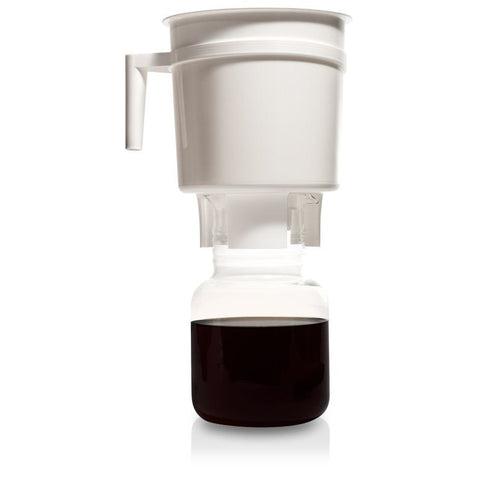 Toddy Cold Brew System - Original Cold Brew Coffee Maker White coffee maker with a glass carafe on a white background