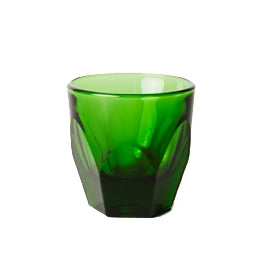 notNeutral cappuccino  Green glass tumbler on a white background