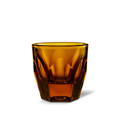 notNeutral Amber glass tumbler on a white background