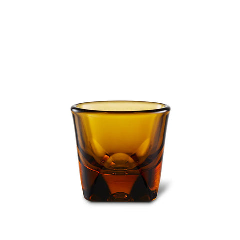 notNeutral Espresso Amber glass tumbler on a white background