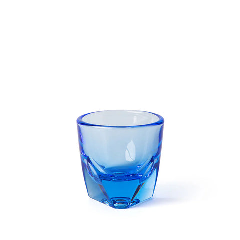 notNeutral Espresso Blue glass tumbler on a white background